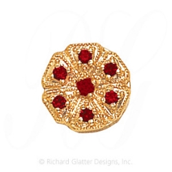 GS476 G - 14 Karat Gold Garnet Slide 